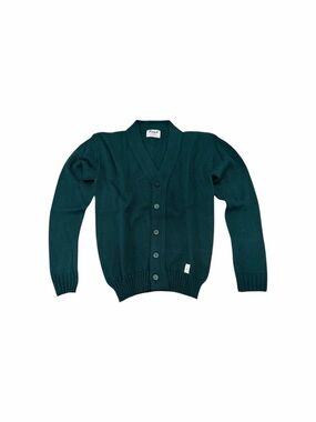 Royal Green Acrylic Knit Boys Cardigan Sweater Button-Up Long Sleeve